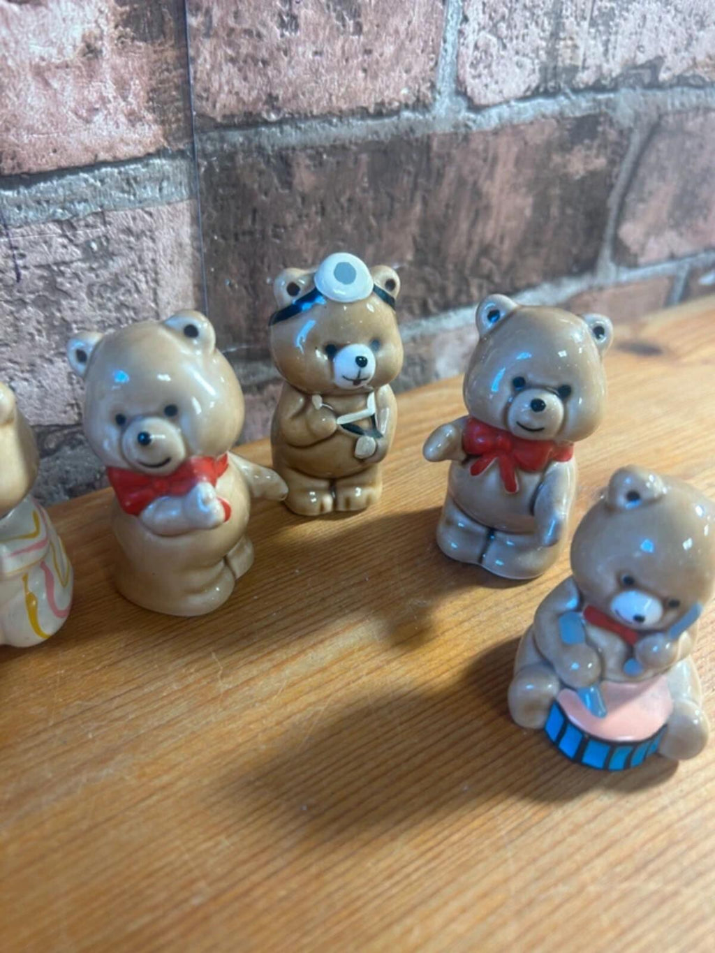 Vintage Ceramic Teddy Bears x 6