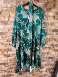 Judi Love by Very Green Swirl Patterned Midi Dress - Size 24