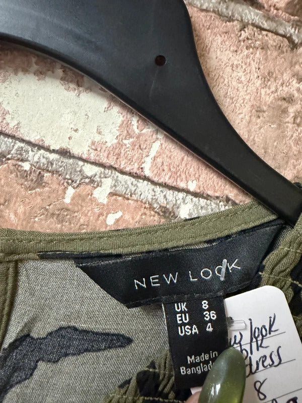 New Look Khaki and Black Maxi Dress - Size 8