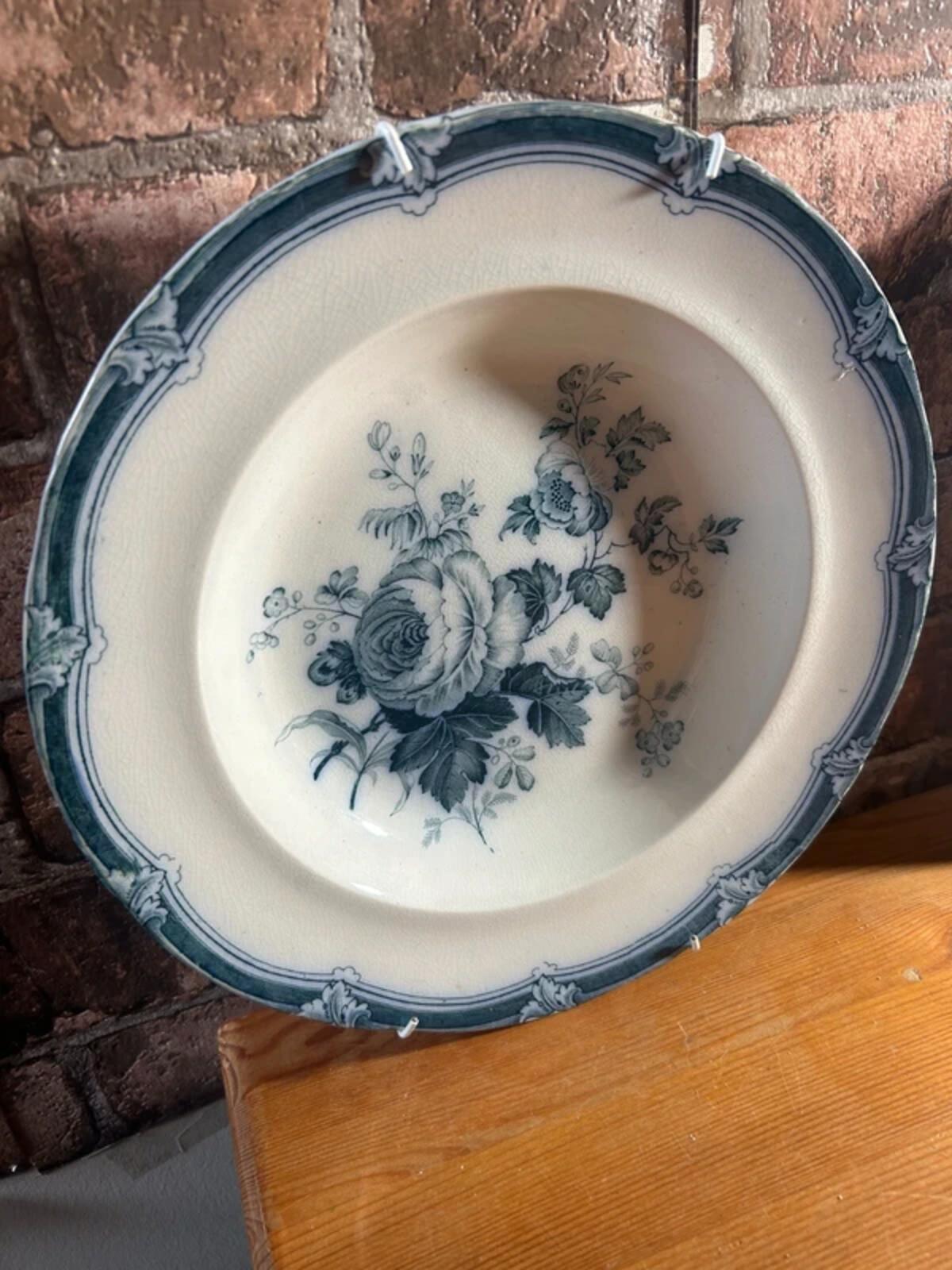 Pair of Antique Alcock Bone China "Flora" Bowls 1830-1859