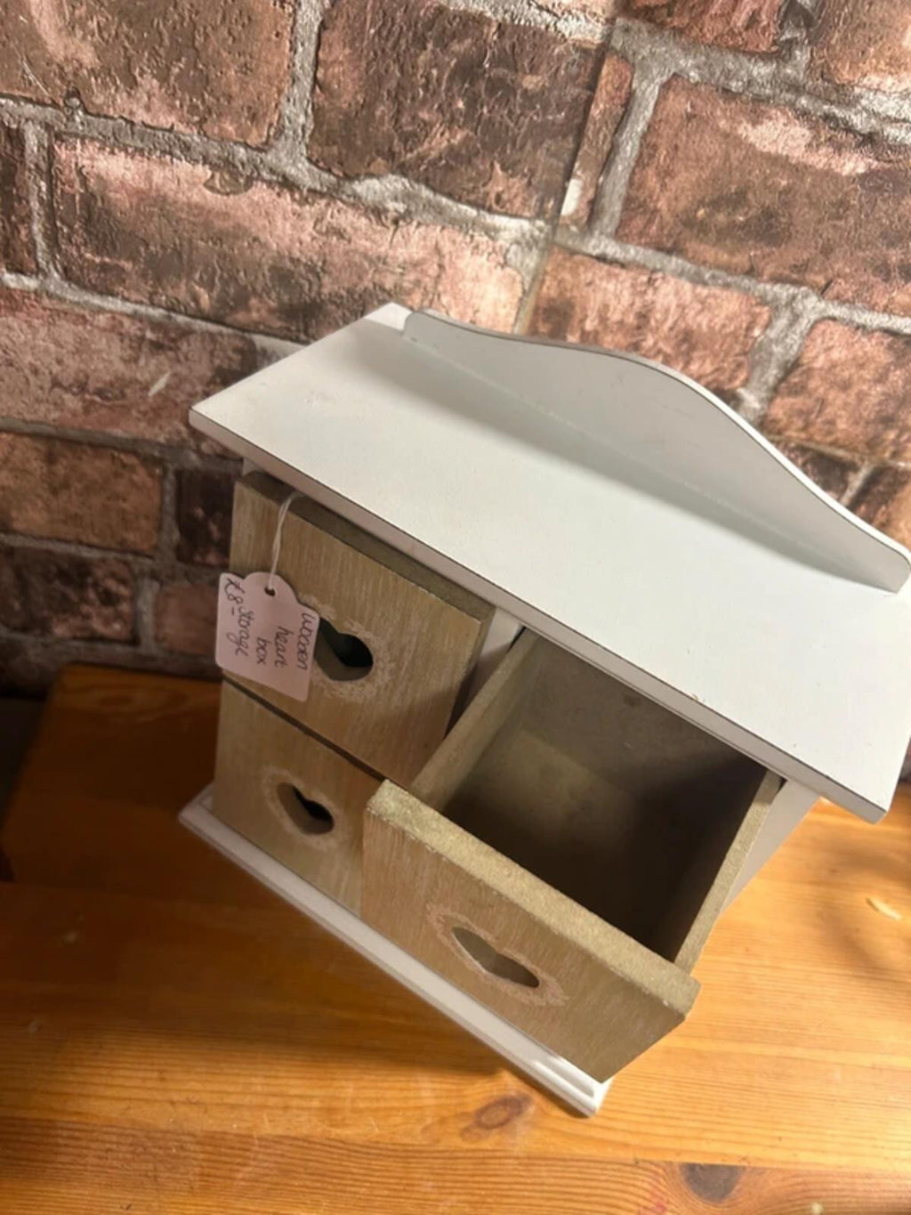Wooden Heart Storage Box