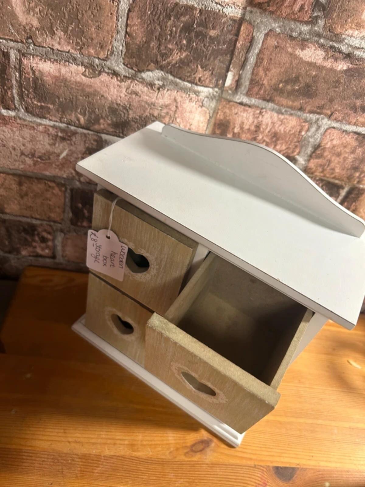 Wooden Heart Storage Box