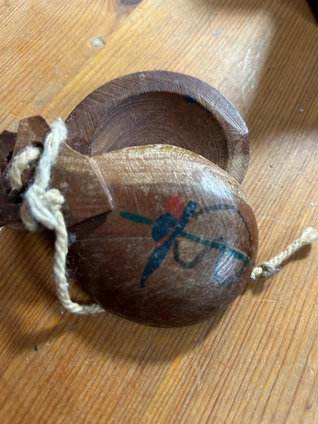 Vintage Hand Painted Wooden Castonets