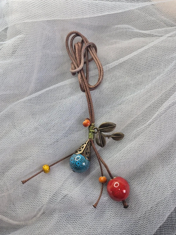 Vintage Ceramic beaded necklace