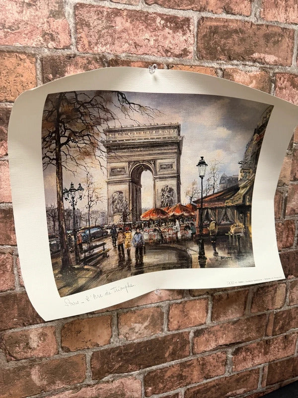 Set of Three Lithograph Prints of Paris, Brunet