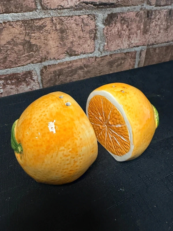 Ceramic Orange Salt and Pepper Pots