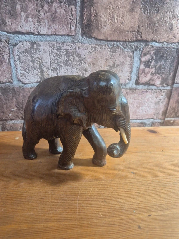 Hand carved wooden elephant