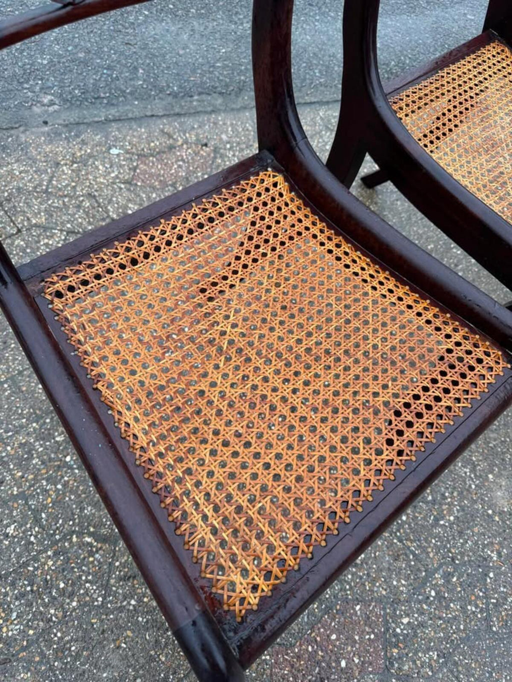 Pair of Antique Regency Chairs with Cane Seats