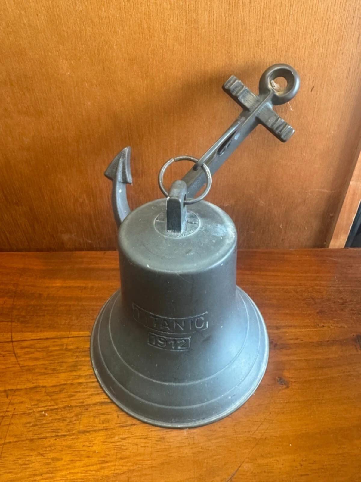 Vintage Decorative Cast Metal Titanic 1912 Wall Bell