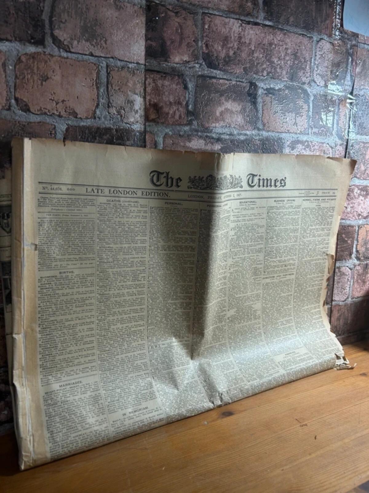 1927 The Times Newspaper