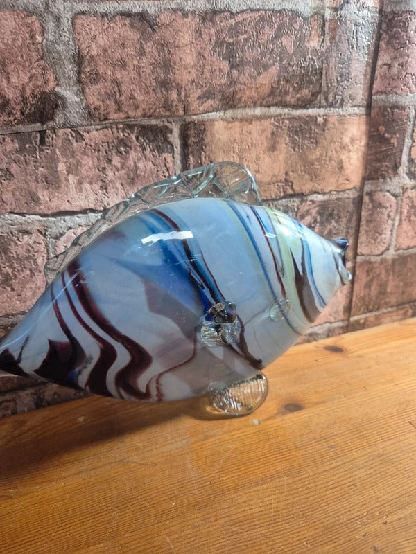 Vintage large handblown glass fish