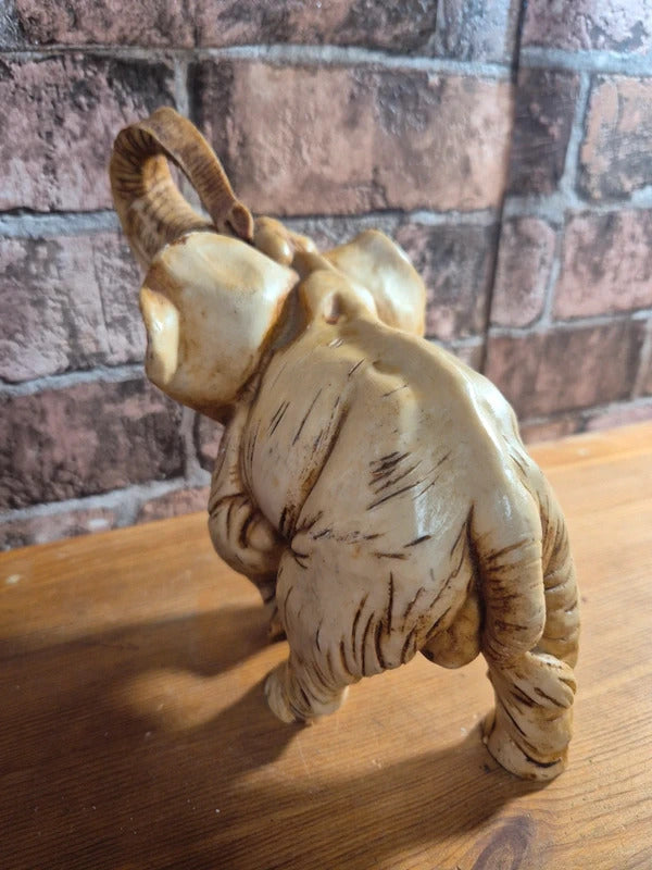 Faux ivory style resin elephant