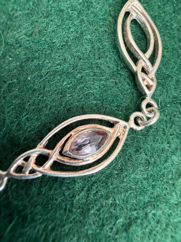 Sterling Silver Knot Panel T Bar Bracelet