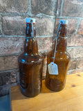 Vintage Fischer Glass Bottles with Lids x 2