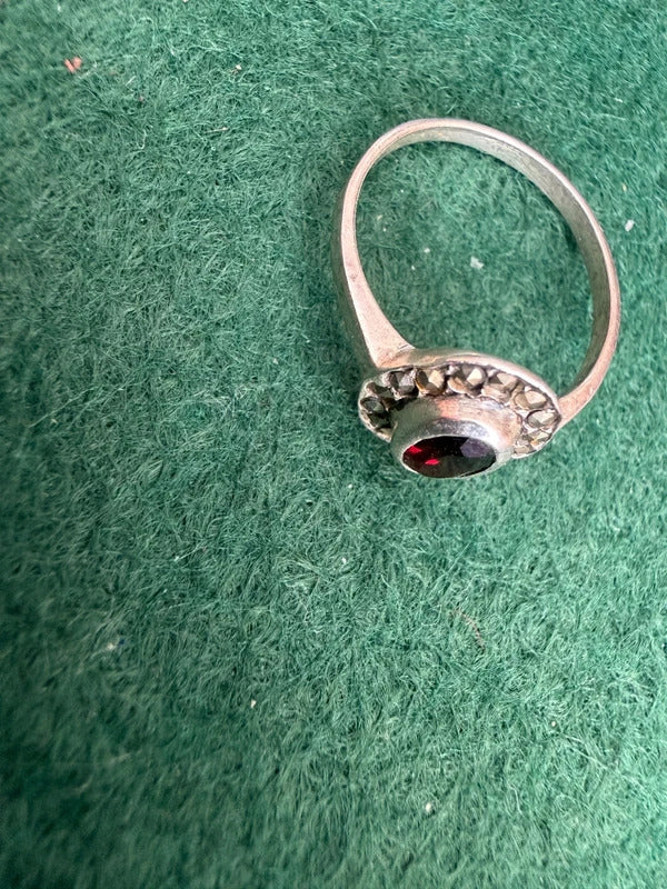 Sterling Silver Gem Ring - Size M