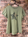 Peacocks Khaki Star Top - Size 14