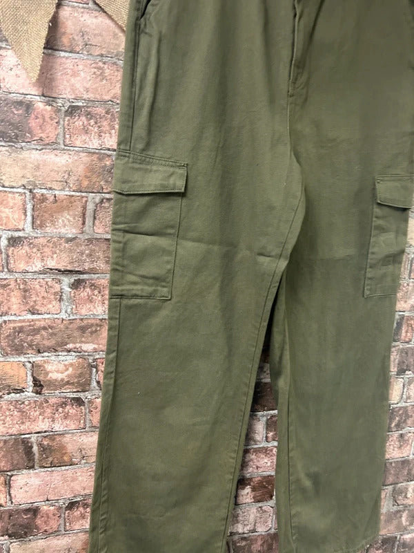 Primark Khaki Cargo Trousers - Size 16