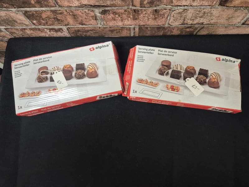 Ceramic serving plate - boxed x3