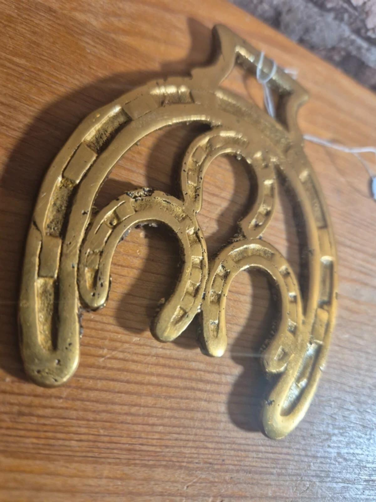 Three Horseshoes Brass Ornament