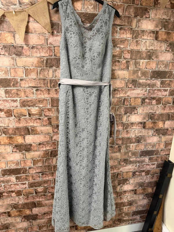 Morilee Grey Lace Prom/Evening Dress - Size 18