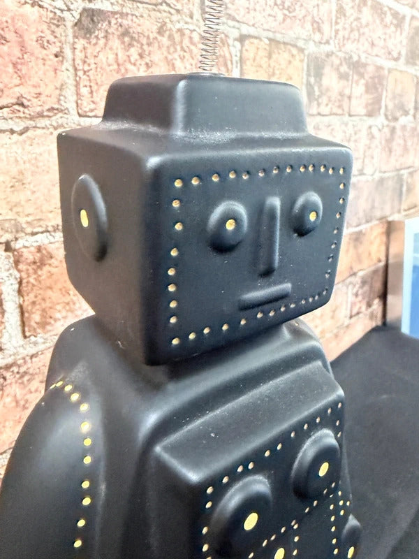 Black Ceramic Robot Lamp