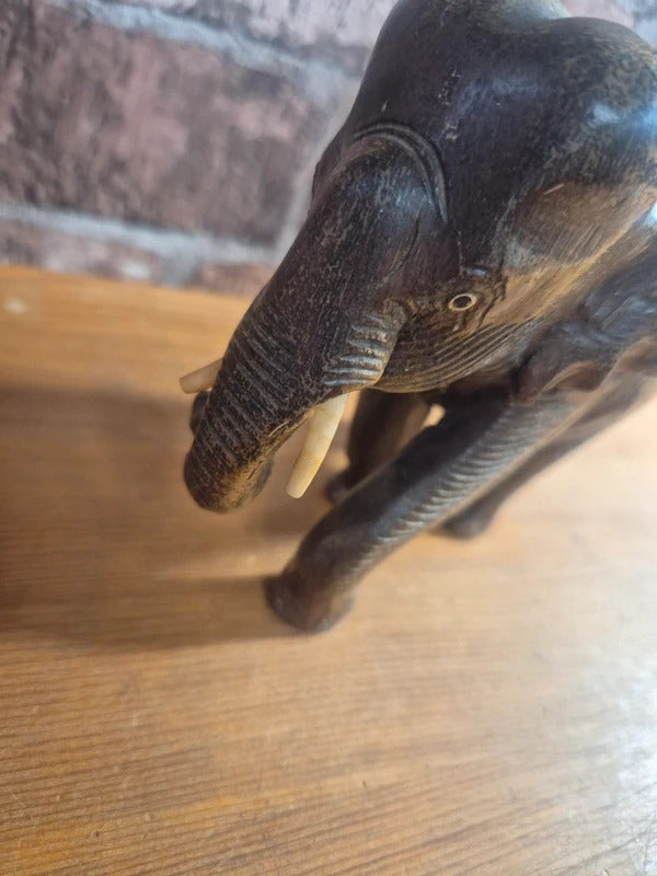 Hand carved wooden elephant