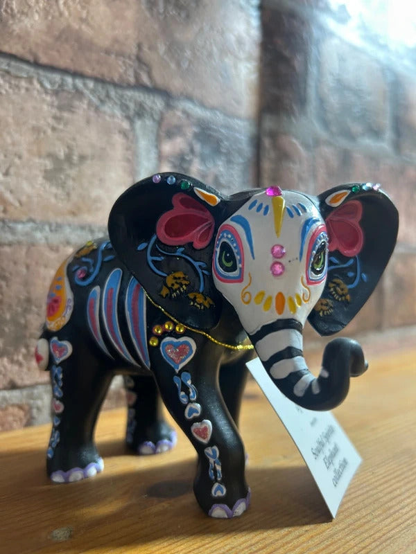 Hamilton Circle Celebration of Luck Sugar Skull Elephant Ornament