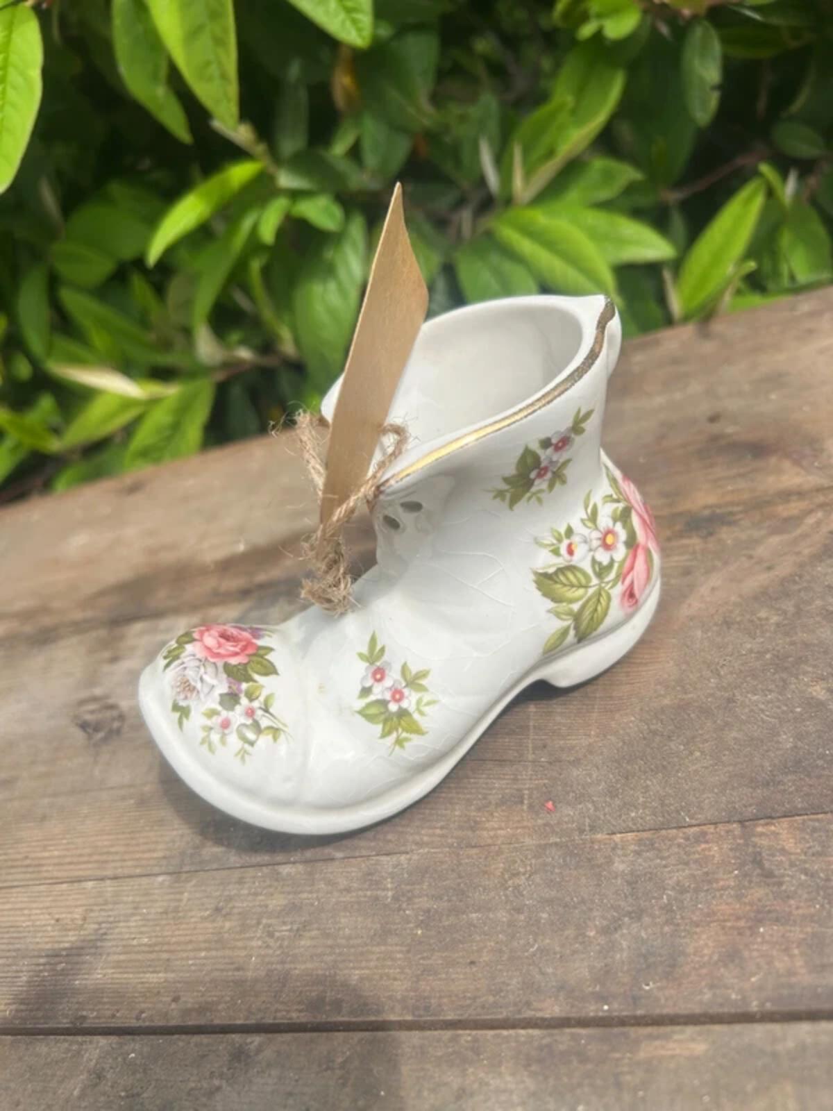 Old Foley James Kent Ltd Harmony Rose China Boot