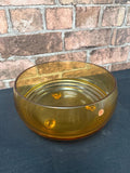 Amber Glass Vintage Czechoslovakian Footed Bowl