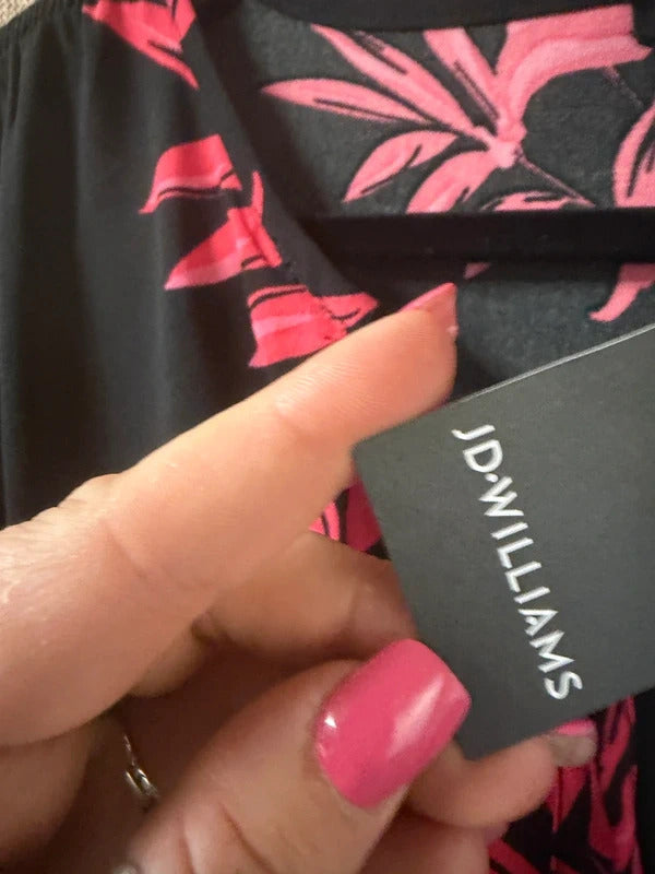 JD Williams Pink and Black Dress - Size 24