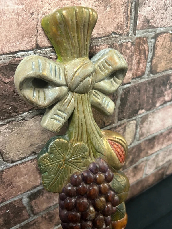 Vintage Tuscan Style Fruit Swag Wooden Wall Plaque
