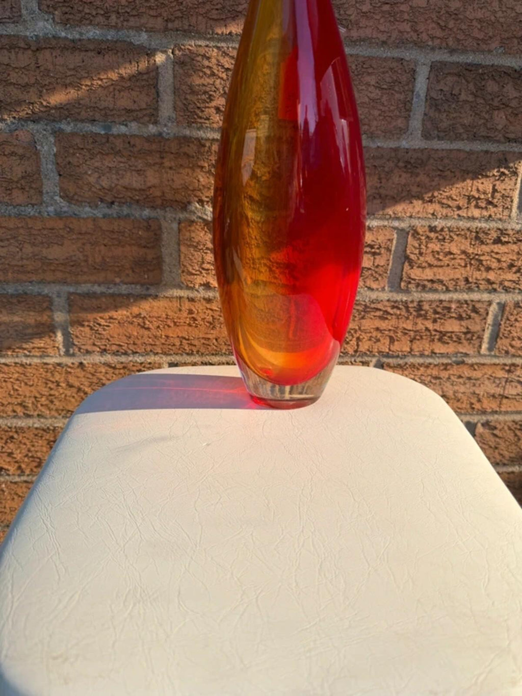 Vintage Art Red Glass Vase