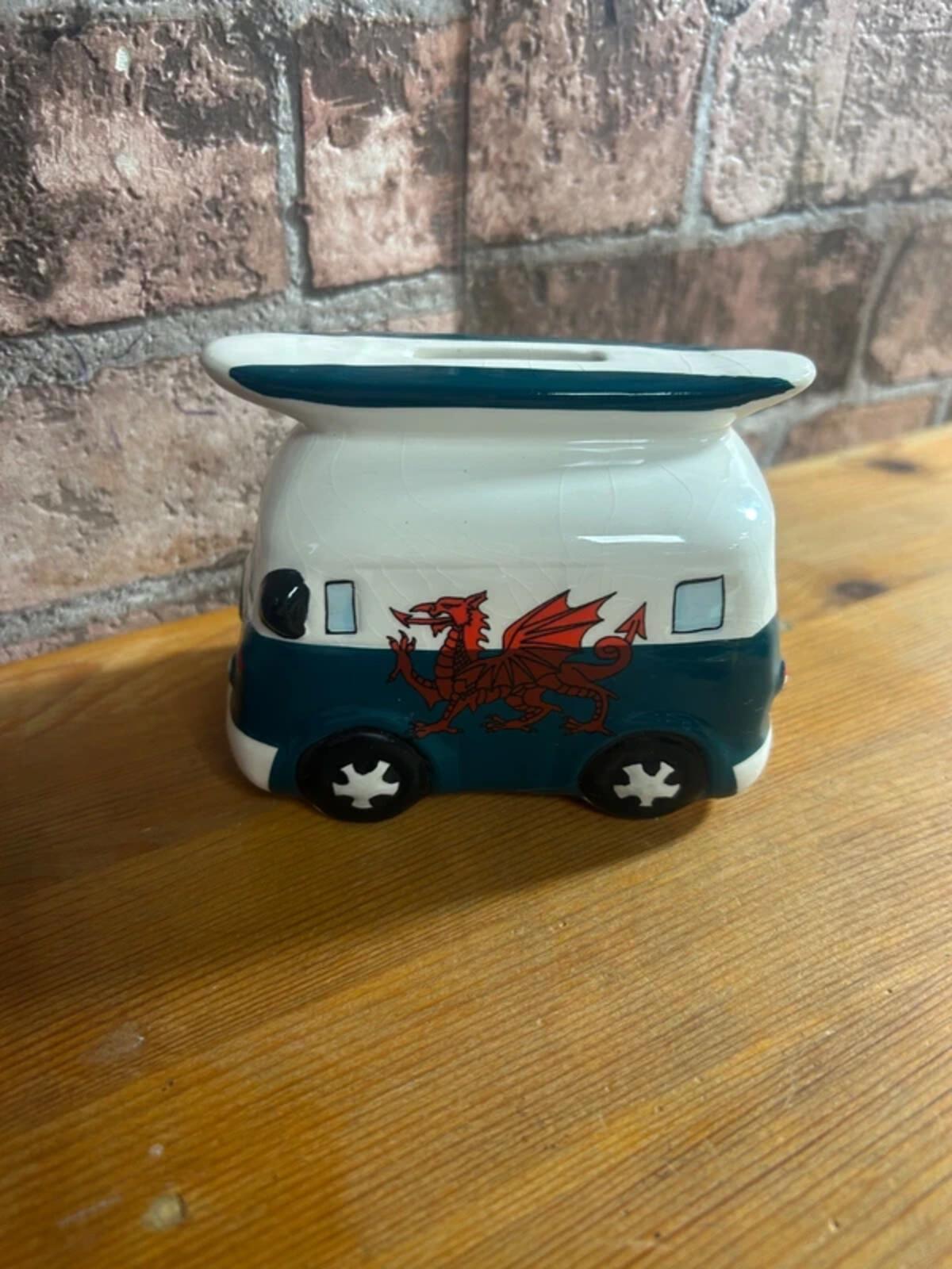 Wales Camper Van Ceramic Money Box