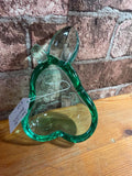 Vintage Green Glass Pear Dish Ornament