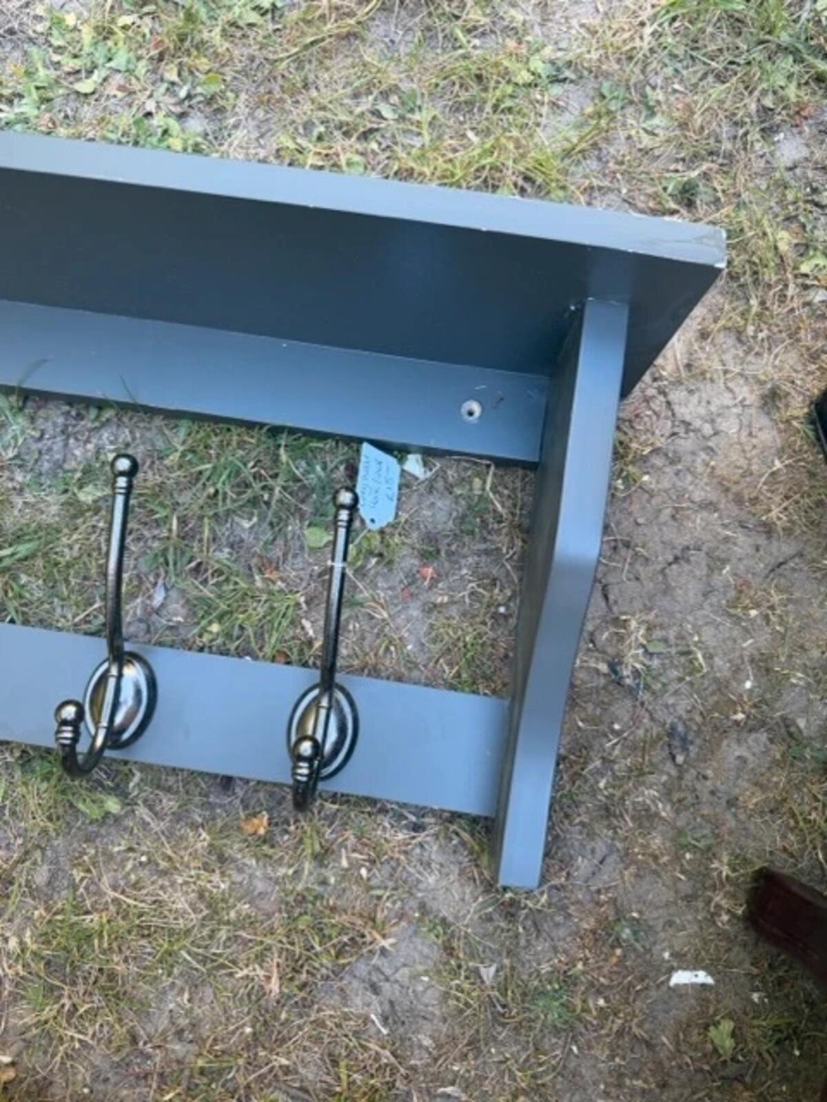 Grey Wall Hook/Shelf