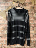 Peacocks Black and White Light Knit Top - Size 12