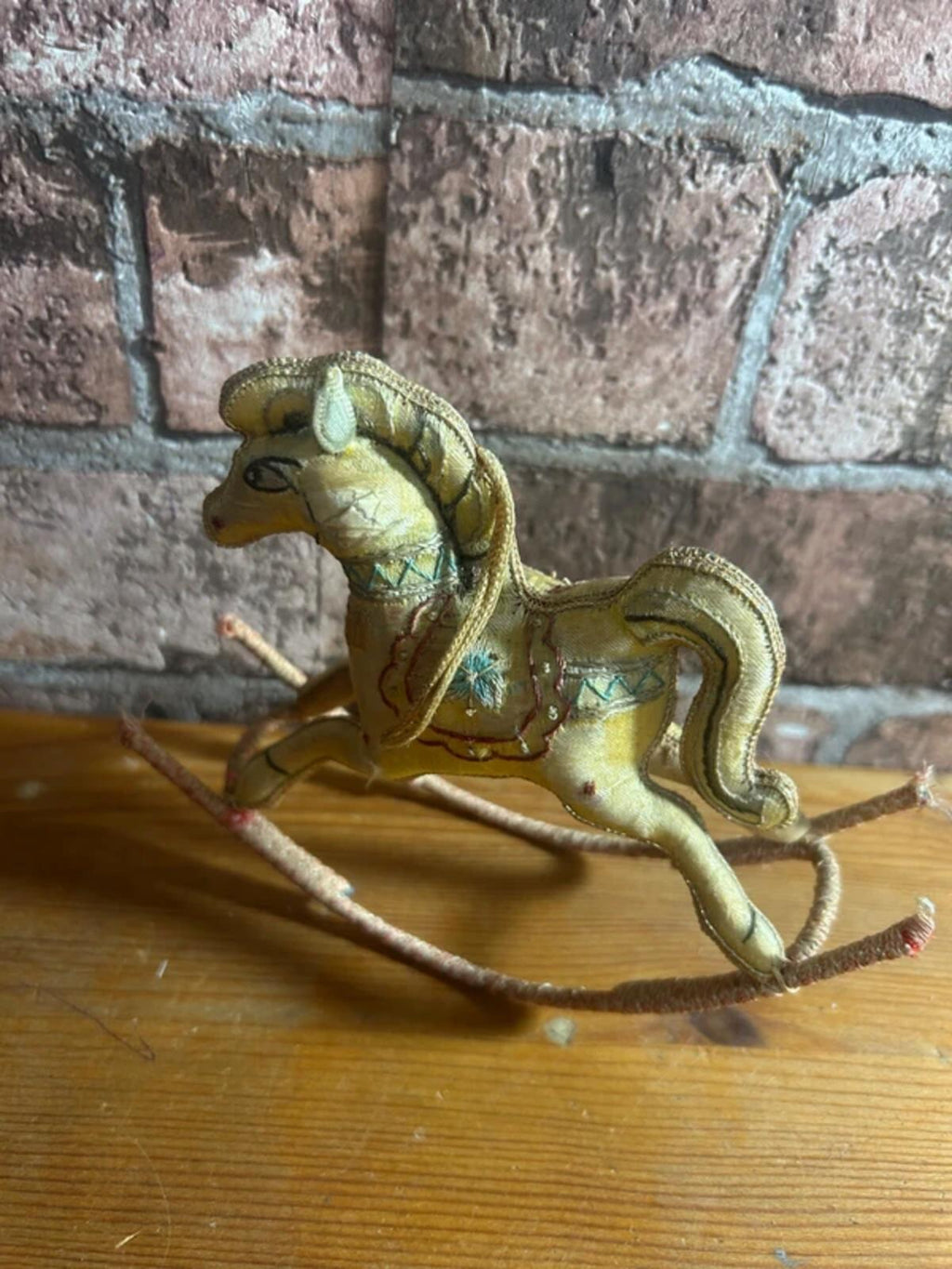 Vintage Embroidered Rocking Horse Ornament
