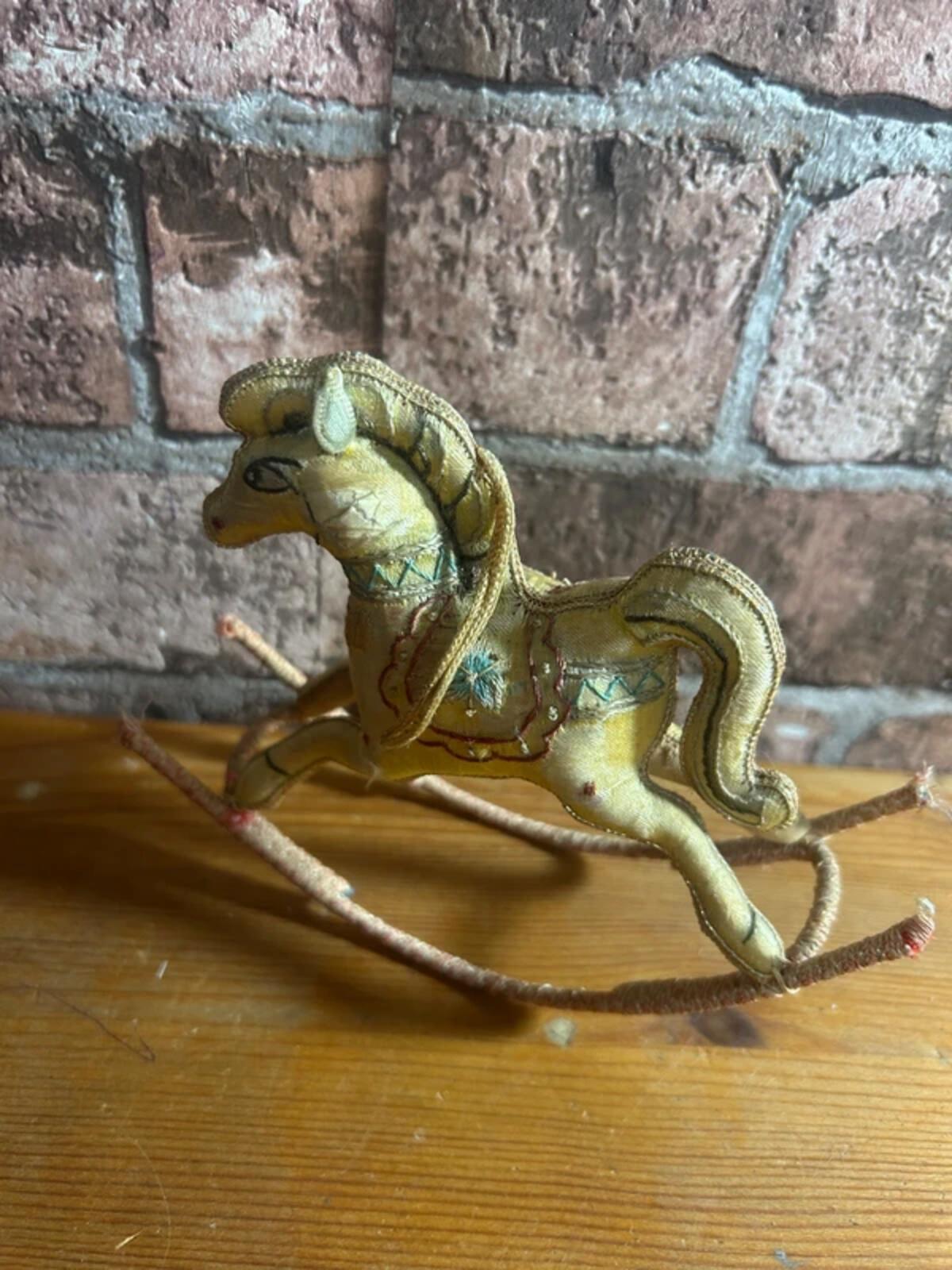 Vintage Embroidered Rocking Horse Ornament