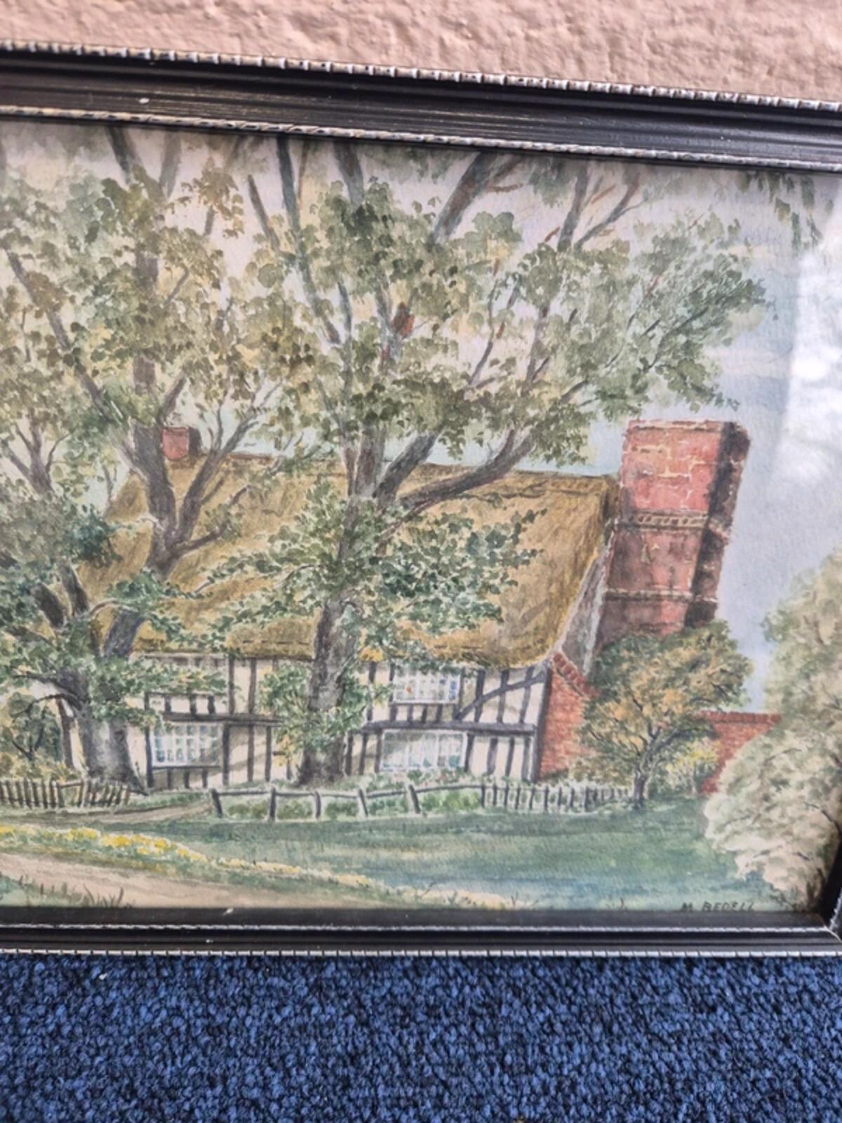 Vintage Framed Watercolour by M Bedell