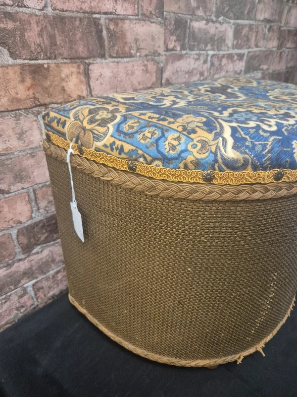 Lloyd loom gold half moon ottoman