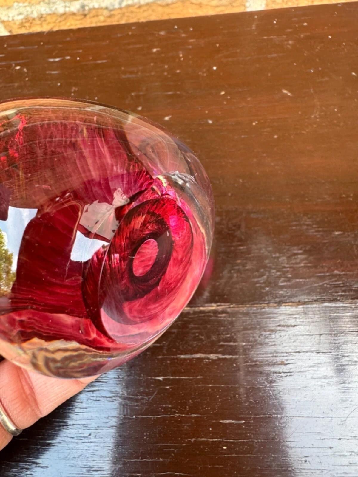 Cranberry Flecked Paperweight