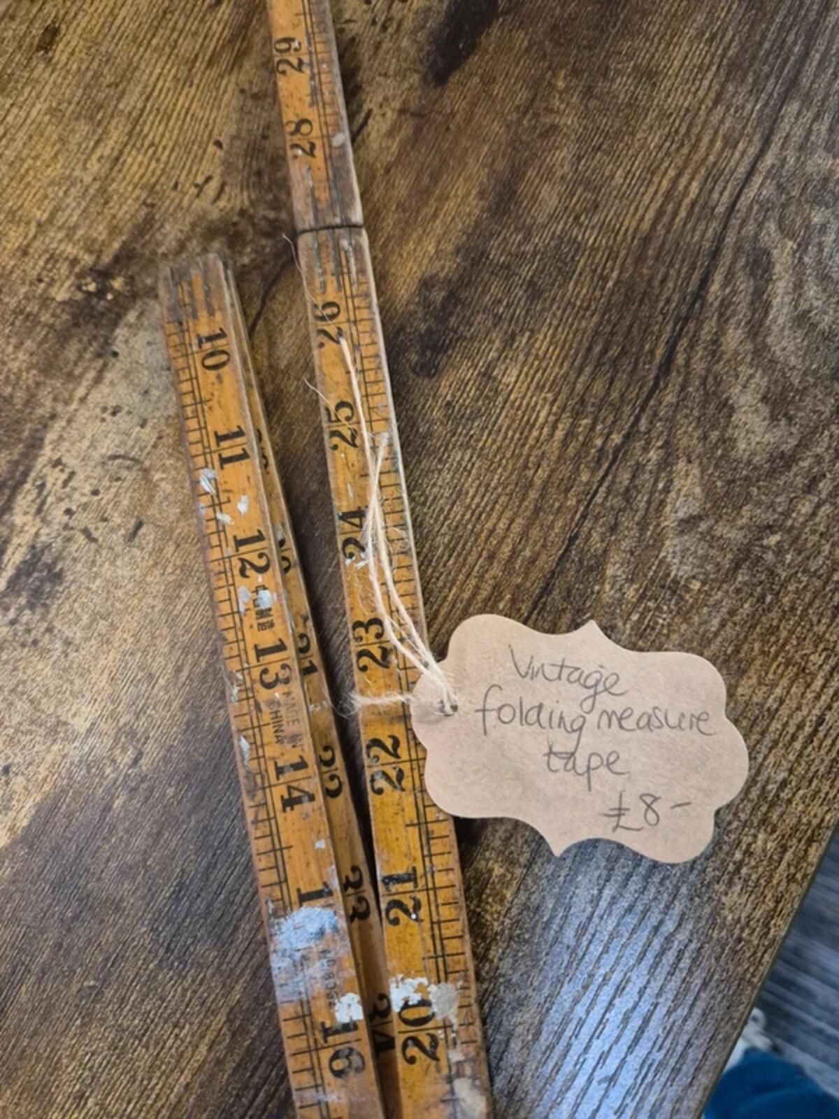 Vintage Wooden Folding Measure Tape