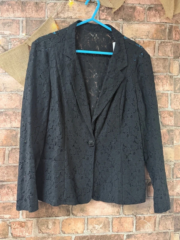 Black lace blouse - size 14