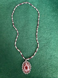 Sterling Silver Beaded Necklace and Pendant