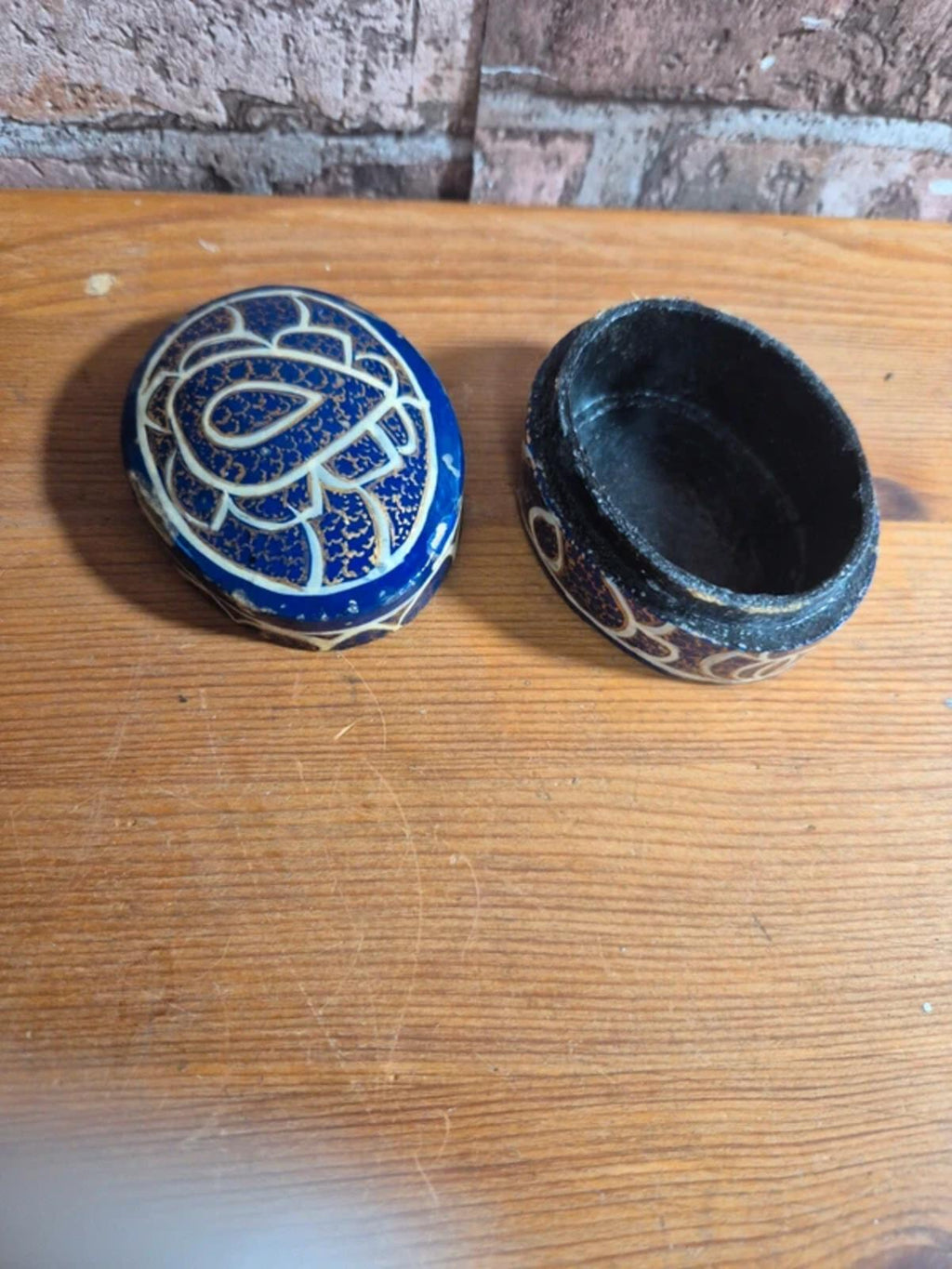 Blue kashmir trinket box