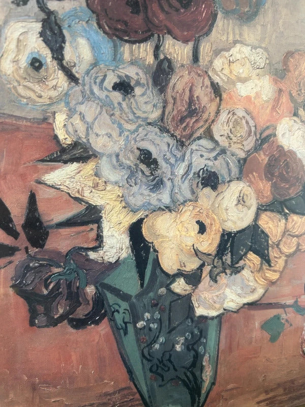 Framed Van Gogh 1890 'Japanese Vase with Roses' Print