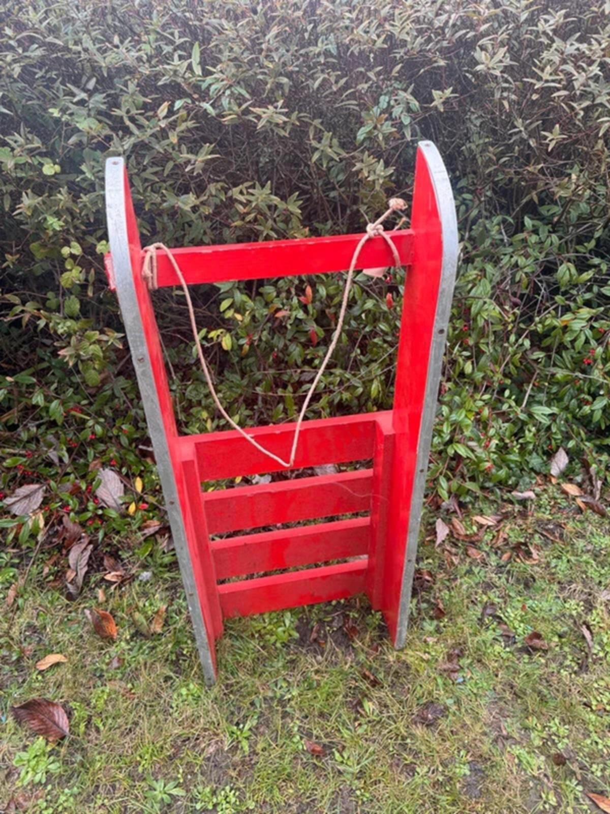 Vintage Wooden Red Sleigh