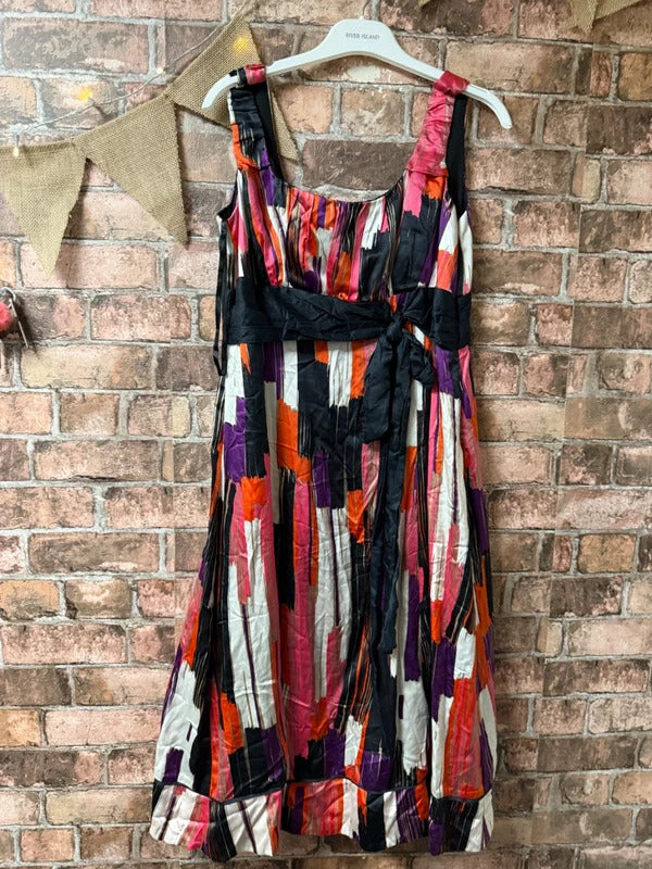 Monsoon Patterned Summer Dress - Size 12 Petite