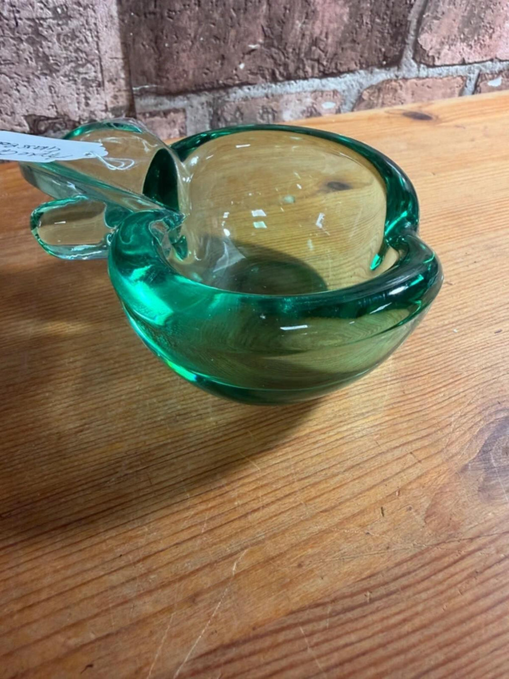 Vintage Apple Green Glass Bowl Ornament