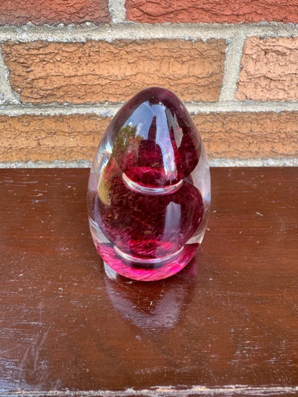Cranberry Flecked Paperweight